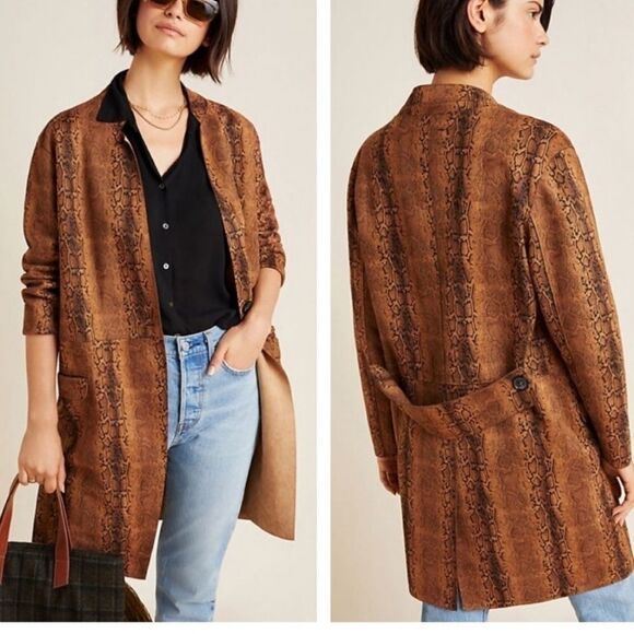 Anthropologie BLANKNYC Renegade Snake Printed Blazer Jacket S - Picture 1 of 12
